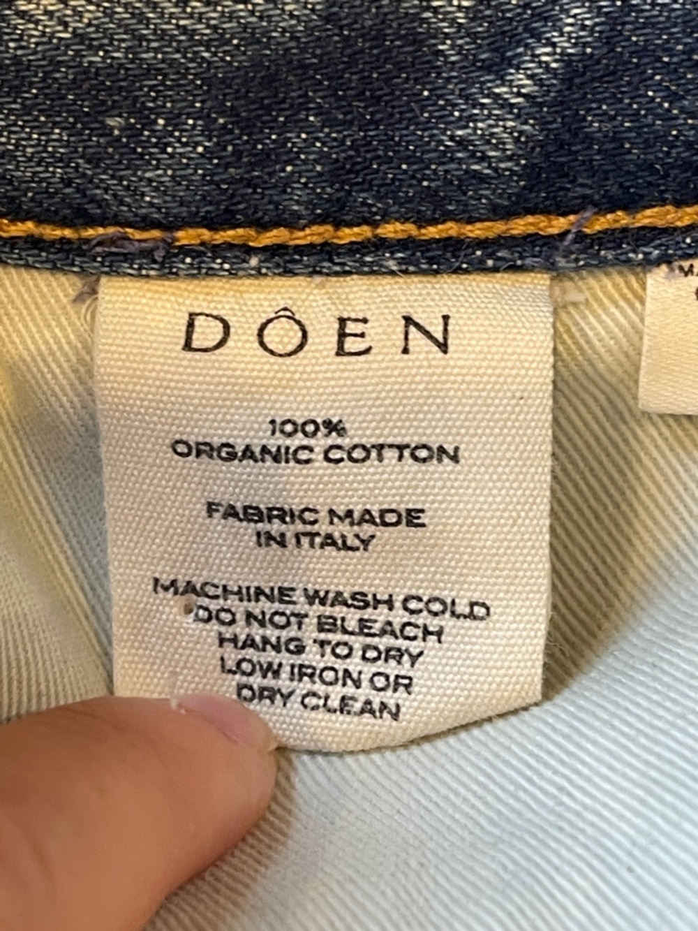 Dôen High Rise Straight Leg Jeans Size 27 Organic Cotton Made in USA - Picture 5 of 7